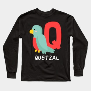 Quetzal animak name funny alphabet Long Sleeve T-Shirt